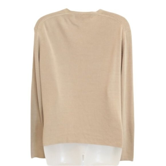 Magaschoni Collection Tan Silk Cardigan Size Large - Picture 3 of 9